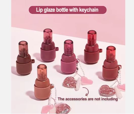 Custom Mini Lip Bottle Unique Tubby Lipmatte Tube Lip Gloss Container with Keychain 9ml