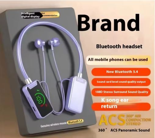 BT37 Colour LCD Screen Long Battery Life Wireless Headphone HiFi Sound Neckband Earphone Sport In-ear Noise Reduction Headset
